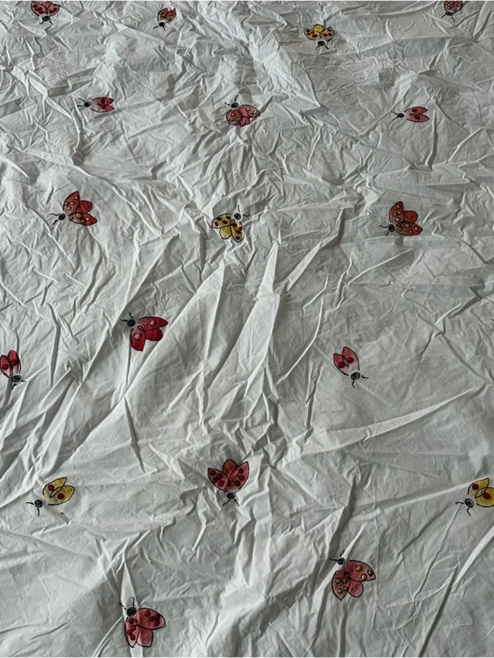 Pottery Barn 100% Cotton King Duvet Cover Embroidered Bugs Print